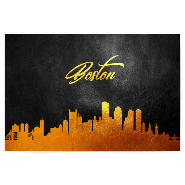 Poster 30x20 cm "Boston Massachusetts Gold Skyline" artboxONE - Städte,Reise,Städte / Boston - Boston,Boston skyline,City,Stadt,Reise,Travel