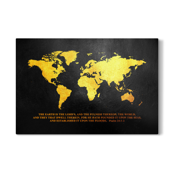 Galerie-Print "World Map Gold with Bible Verse" 30x20 cm artboxONE