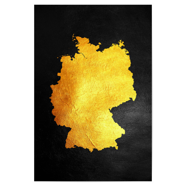 Poster "Germany Gold Map" artboxONE - Reise / Länder - German,Germany,Map,Karte,Deutschland,Gold