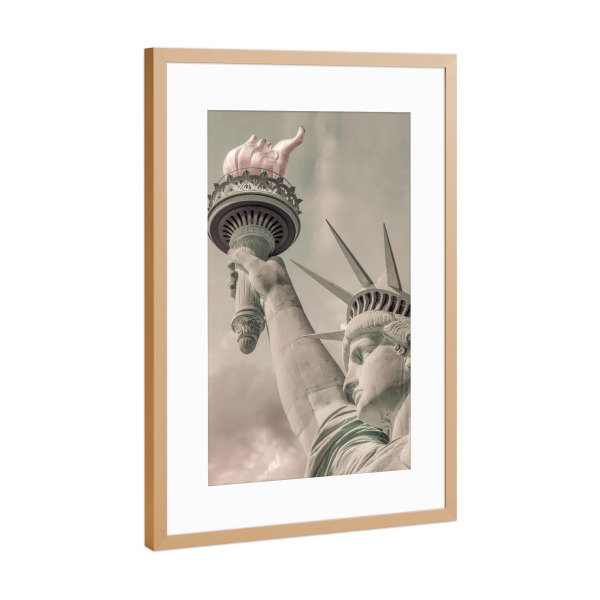 Poster mit Rahmen Kupfer "Vintage Freiheitsstatue" artboxONE - Städte / New York,Architektur