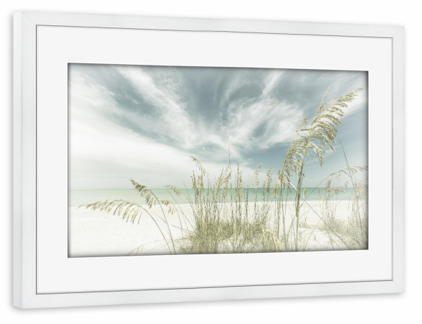 Poster mit Rahmen weiß "Vintage Strandurlaub" artboxONE - Natur,Reise / Strand und Meer