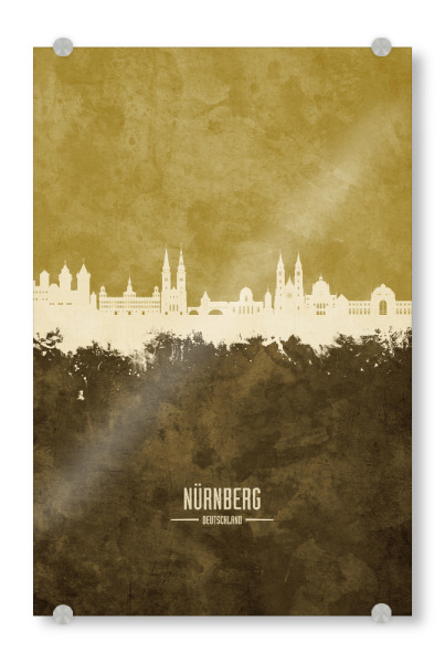 Acrylglasbild "Nürnberg Germany Skyline Brown" artboxONE - Städte