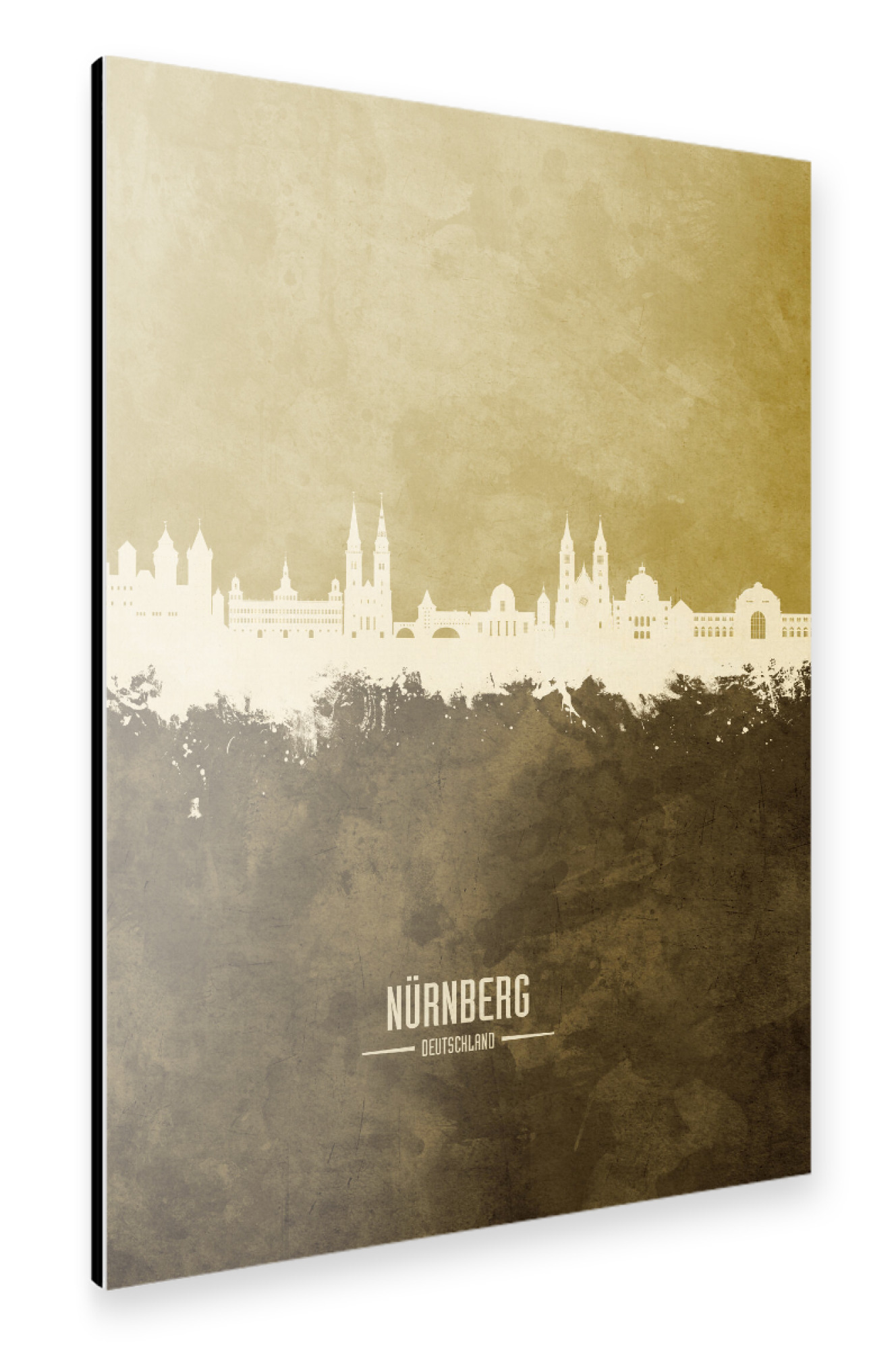 Alu-Dibond "Nürnberg Germany Skyline Brown" 75x50 cm artboxONE