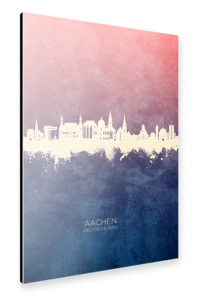 Alu-Dibond "Aachen Germany Skyline BlueRose" 30x20 cm artboxONE