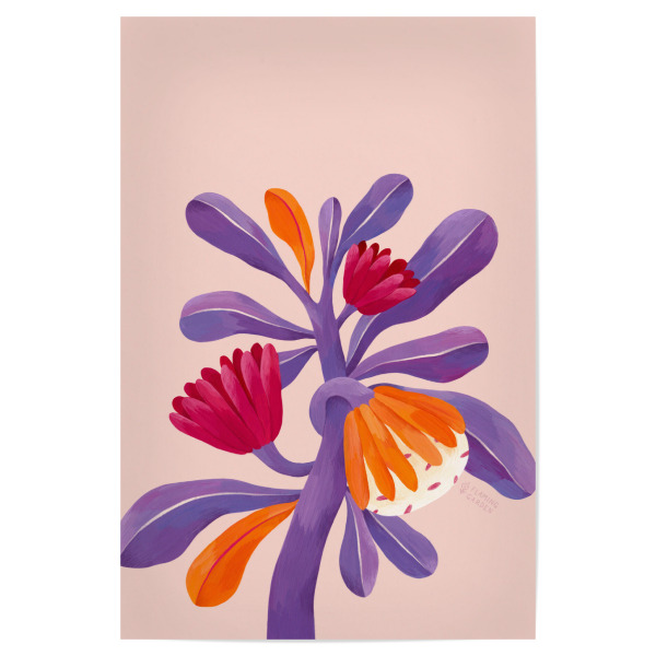 Poster 30x20 cm "Flaming Garden - Fantasy Plant" artboxONE - Natur,Floral,Comic