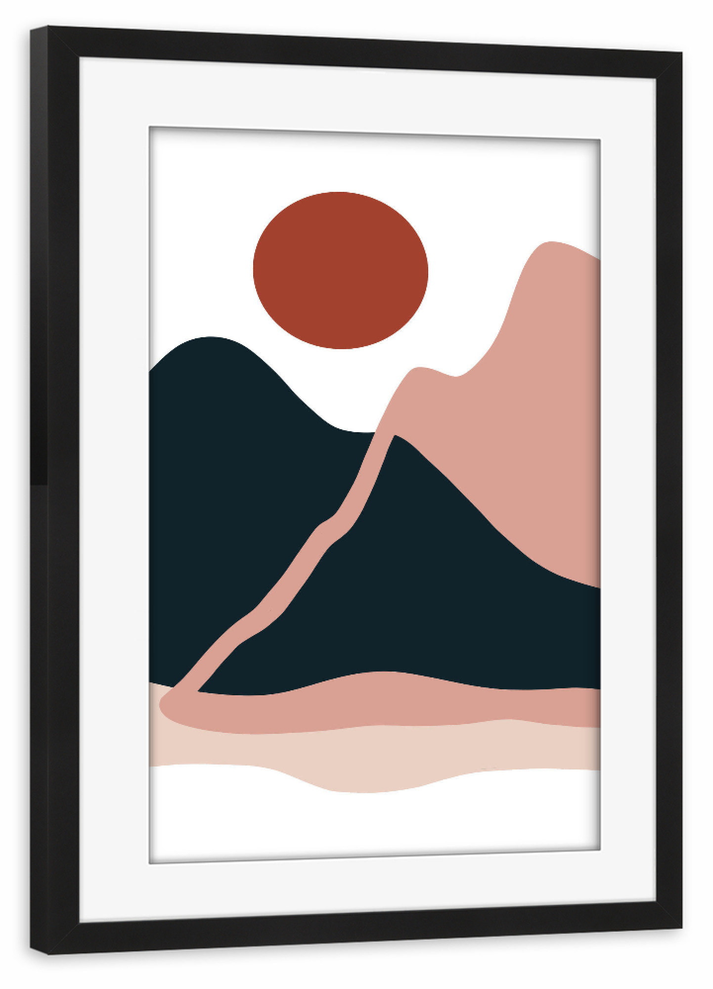 Poster mit Rahmen schwarz "Valley landscape" artboxONE - Natur,Reise,Abstrakt
