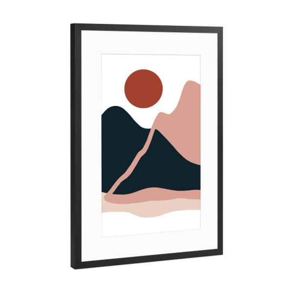 Poster mit Rahmen Schwarz (Metallic) "Valley landscape" artboxONE - Natur,Reise,Abstrakt