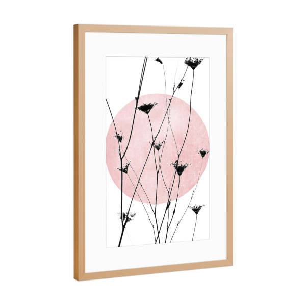 Poster mit Rahmen Kupfer "Vintage flowers rosé" artboxONE - Natur,Floral,Abstrakt