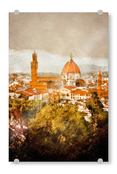 Acrylglasbild "Italy Firenze landscape" artboxONE - Städte,Reise,Städte / Weitere