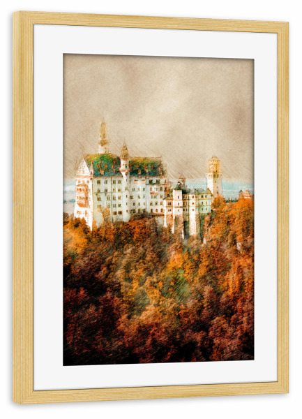 Poster mit Rahmen kiefer "Germany Schwangau landscape" artboxONE - Städte,Reise,Städte / Weitere