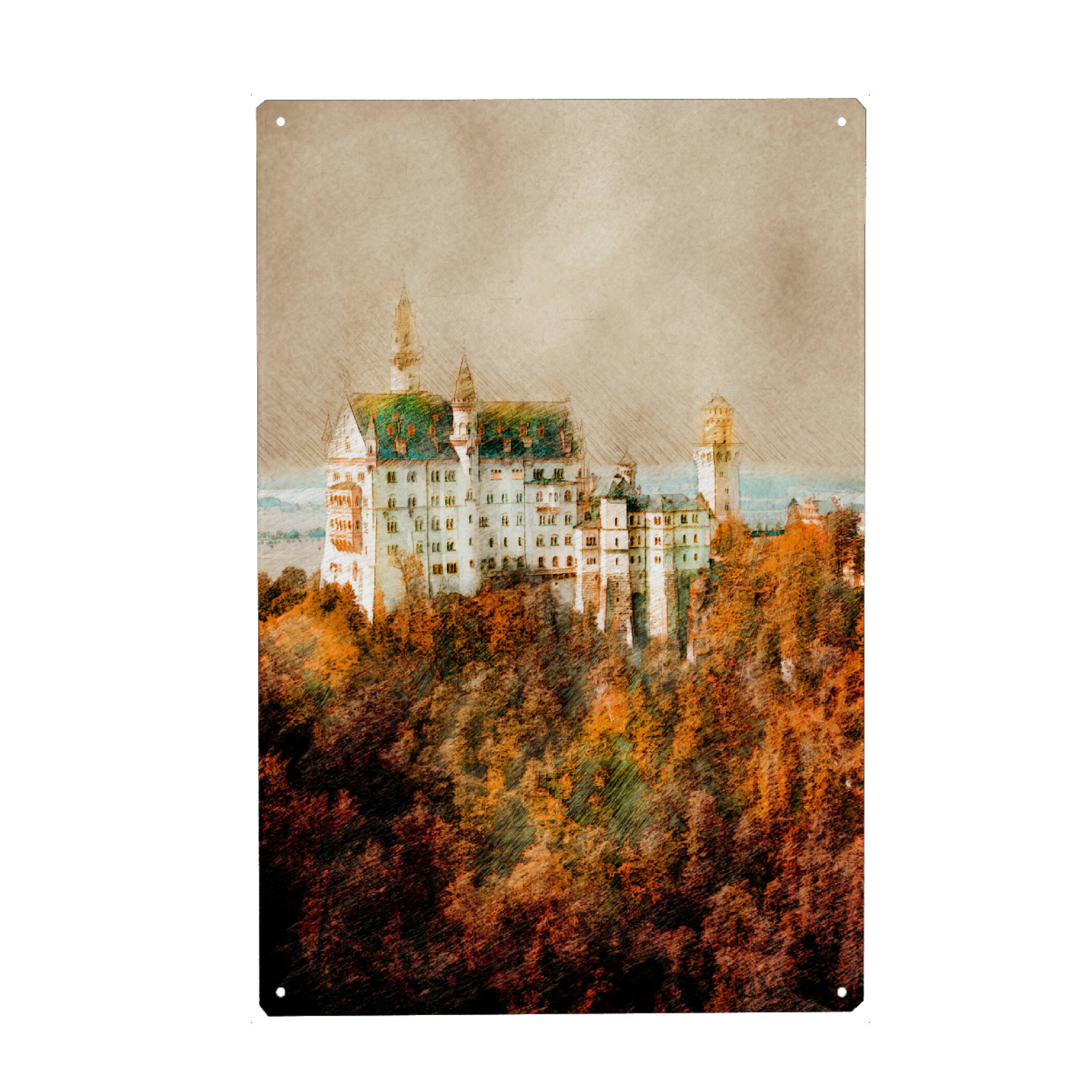 Metall Poster "Germany Schwangau landscape" artboxONE - Städte,Reise,Städte / Weitere