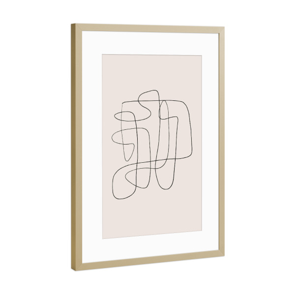 Poster mit Rahmen Gold "You're Confused" artboxONE - Abstrakt,Geometrie - Abstract,Abstrakt,Boho,Lines,Linien,Formen,Geometrie,Geometry,Forms