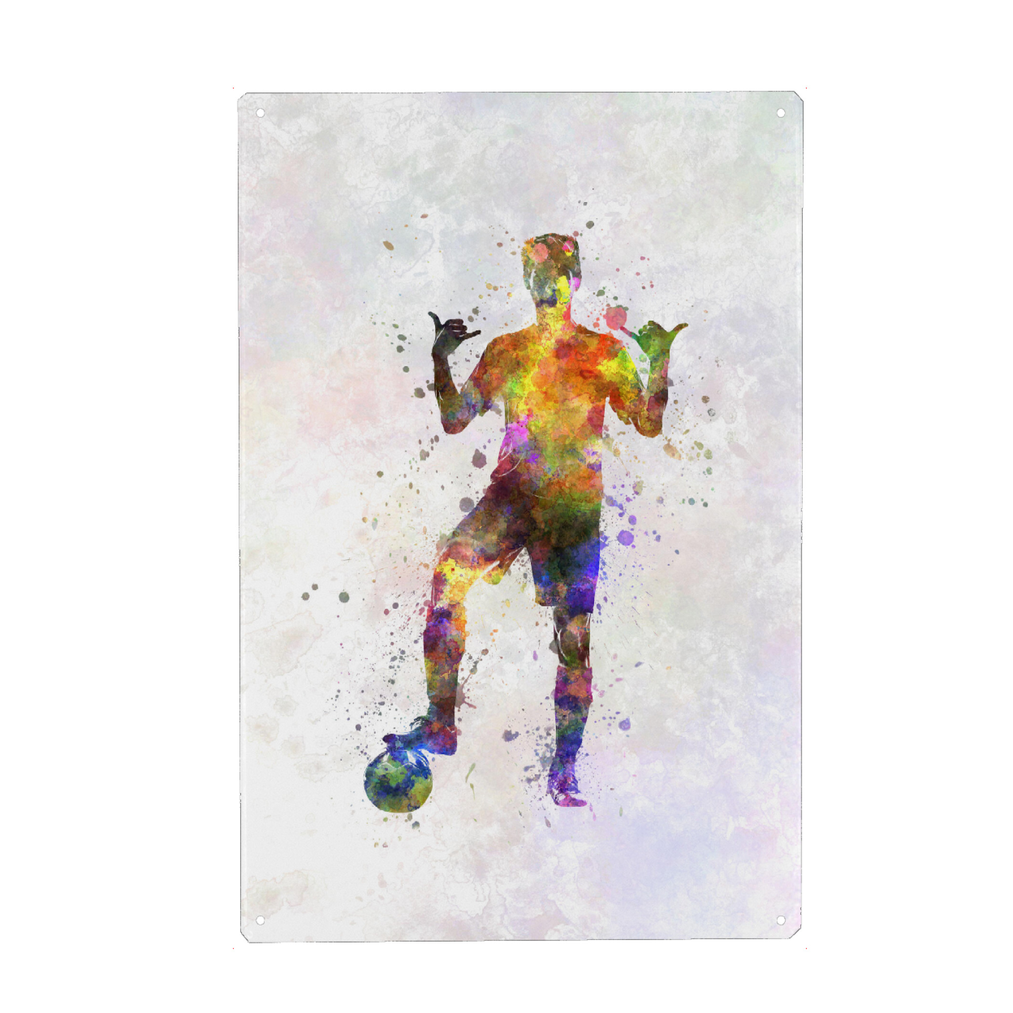 Holzbild "Soccer player in watercolor-ZC" artboxONE - Sport / Fußball