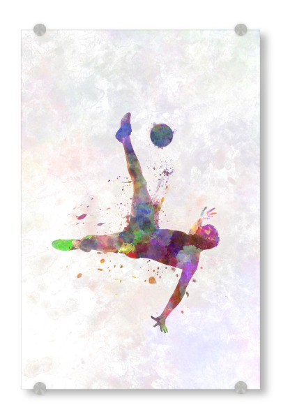 Acrylglasbild "Soccer player in watercolor-ZB" artboxONE - Sport / Fußball