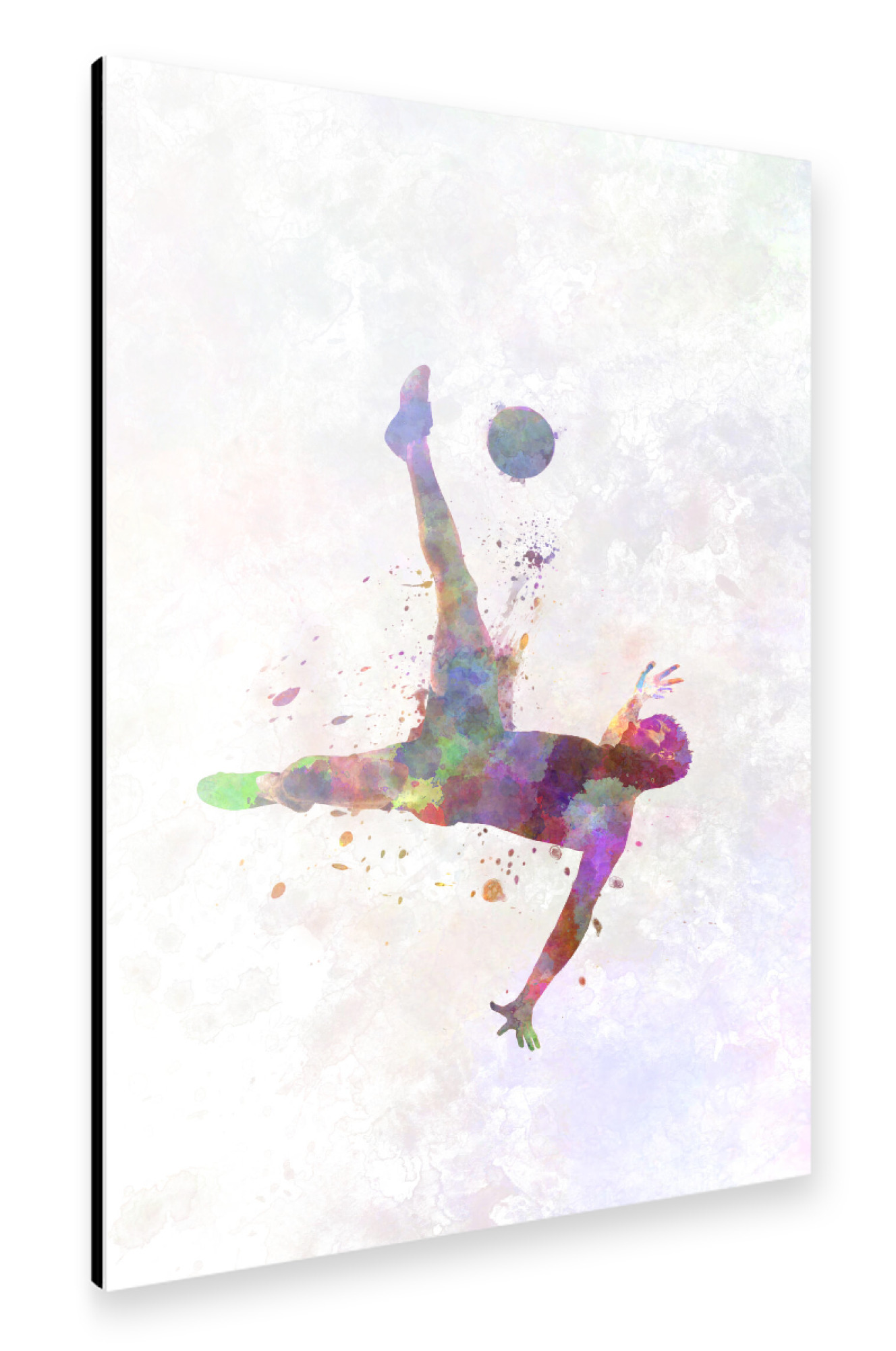 Alu-Dibond "Soccer player in watercolor-ZB" 75x50 cm artboxONE