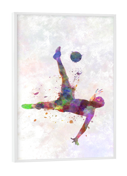 Poster mit weißem Rahmen "Soccer player in watercolor-ZB" artboxONE - Sport / Fußball