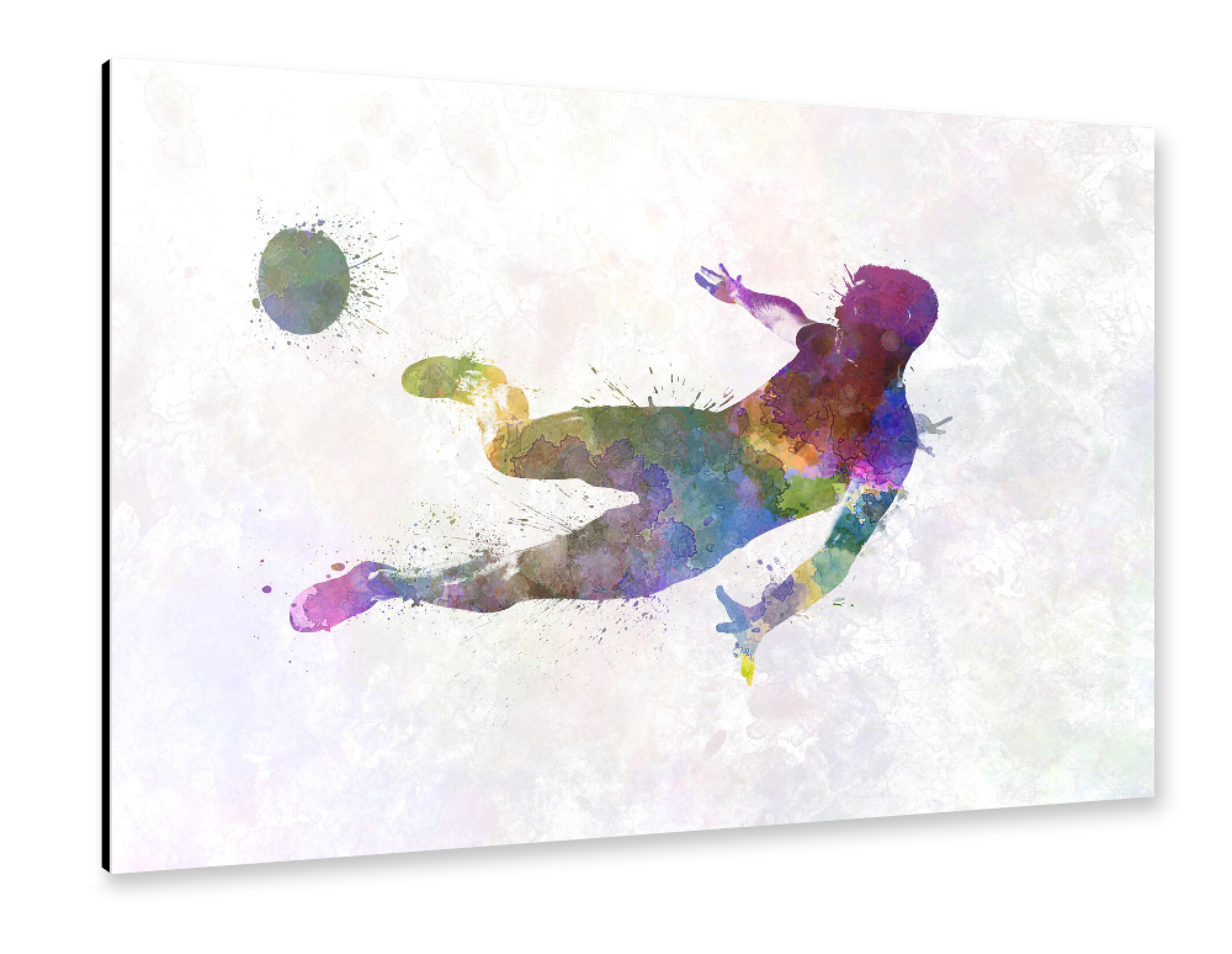 Alu-Dibond "Soccer player in watercolor-z" 75x50 cm artboxONE
