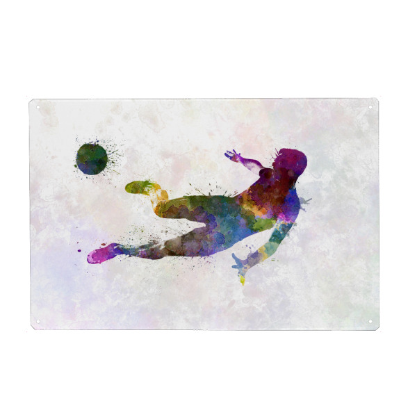 Holzbild "Soccer player in watercolor-z" artboxONE - Sport / Fußball
