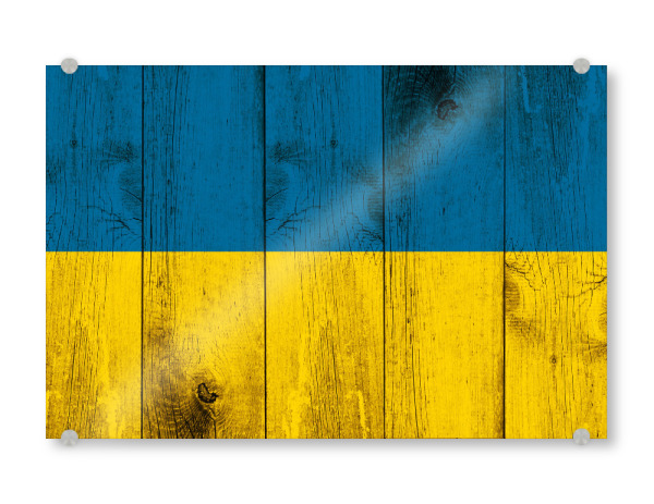 Acrylglasbild "Ukraine Vintage Flagge" artboxONE - Reise / Länder - Ukraine,Vintage,Fahne,Kiew,Flagge