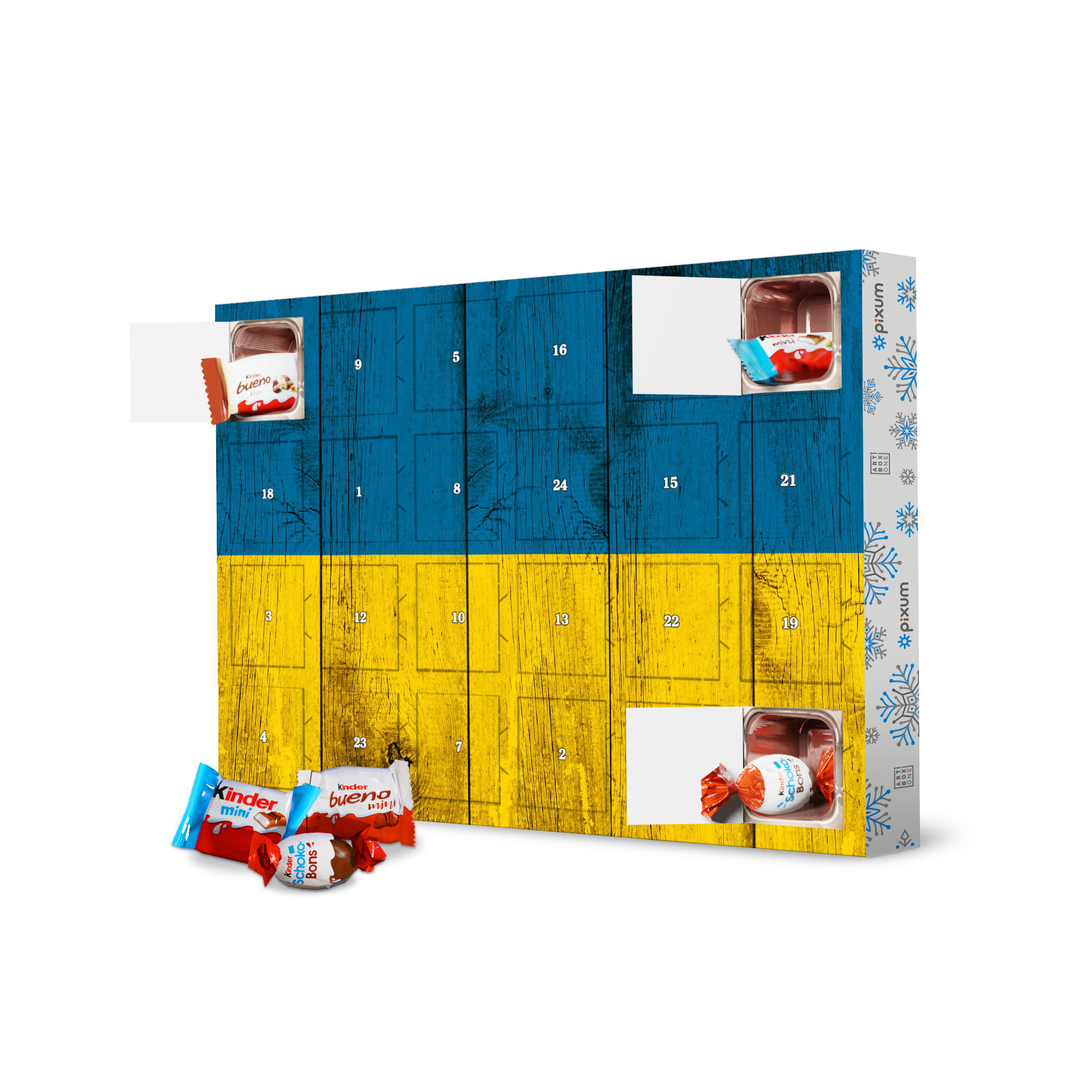 Adventskalender mit Produkten von Kinder Ukraine Vintage Flagge artboxONE Adventskalender Reise / Länder