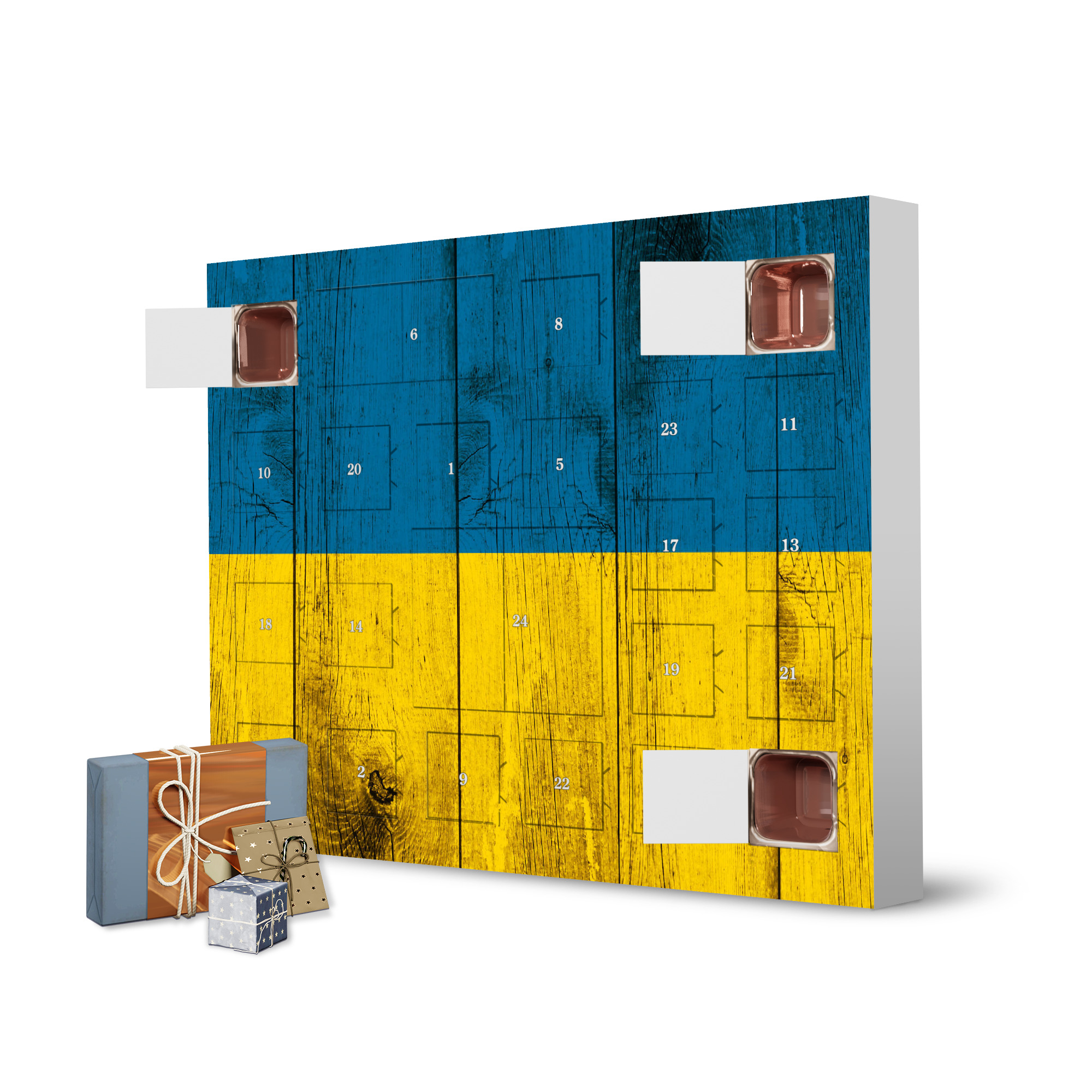 Adventskalender zum Selbstbefüllen Ukraine Vintage Flagge artboxONE Adventskalender Reise / Länder
