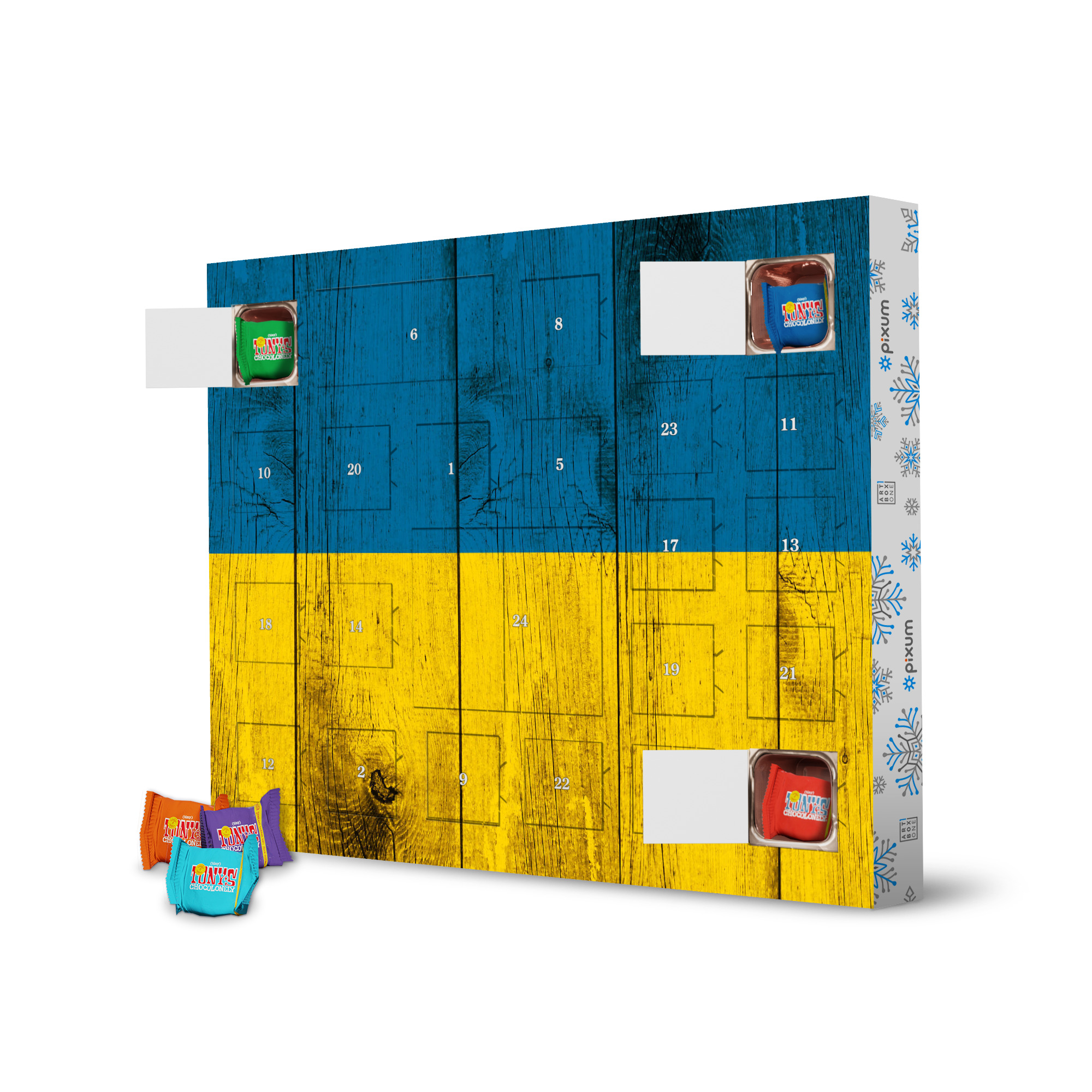 Adventskalender mit Tony's Chocolonely Ukraine Vintage Flagge artboxONE Adventskalender Reise / Länder