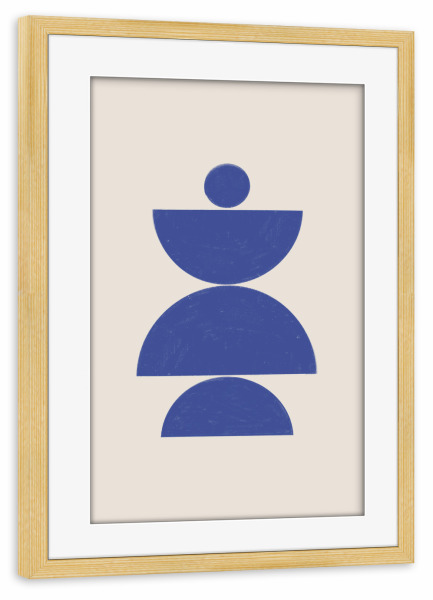 Poster mit Rahmen kiefer "MCM Blue" artboxONE - Abstrakt,Geometrie - Abstract,Abstrakt,Geometrie,Geometry,Formen,Forms,Circles,Kreise,Boho