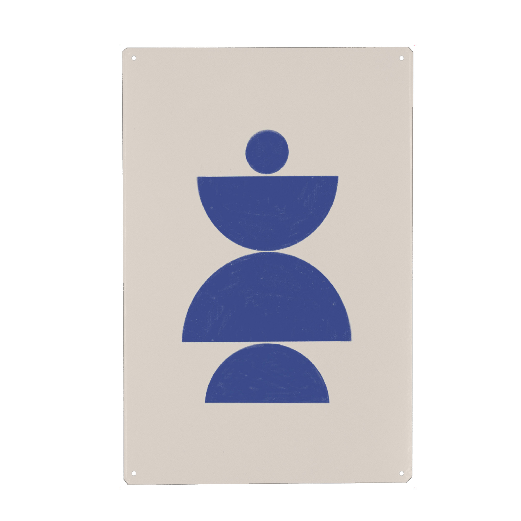 Metall Poster "MCM Blue" artboxONE - Abstrakt,Geometrie - Abstract,Abstrakt,Geometrie,Geometry,Formen,Forms,Circles,Kreise,Boho - Blechschild