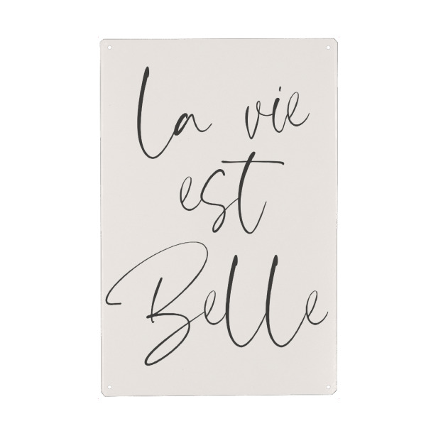 Metall Poster "La Vie Est Belle French Sign" artboxONE - Typografie