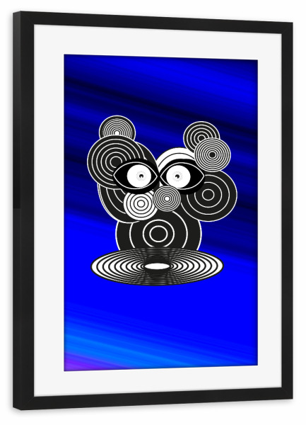 Poster mit Rahmen schwarz "Comic animal dog minimal" artboxONE - Comic,Abstrakt,Geometrie,Streetart