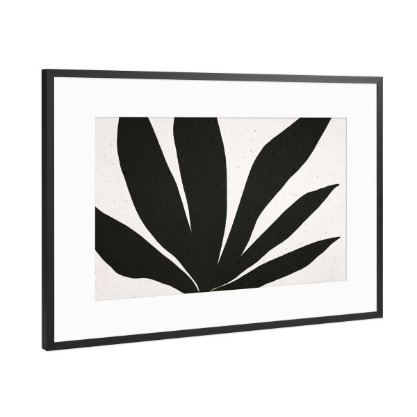 Poster mit Rahmen Schwarz (Metallic) "Abstract Leafs" artboxONE - Floral,Abstrakt - Boho,Pflanze,Botanical,Plant,Floral,Abstract,Abstrakt