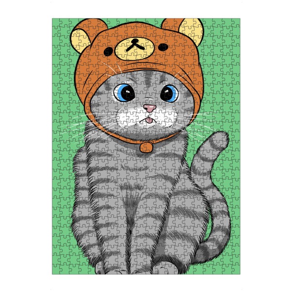 Puzzle Ravensburger "Kitten with teddy hat" artboxONE - Für Kinder,Tiere