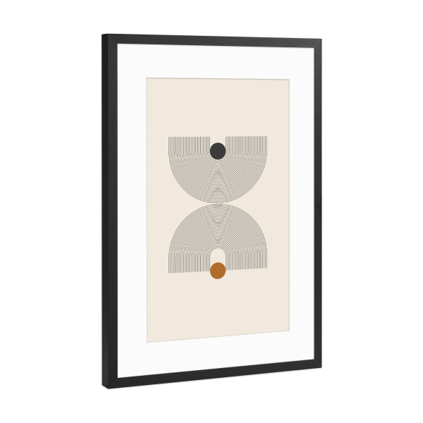 Poster mit Rahmen Schwarz (Metallic) "Brown Point" artboxONE - Abstrakt,Geometrie