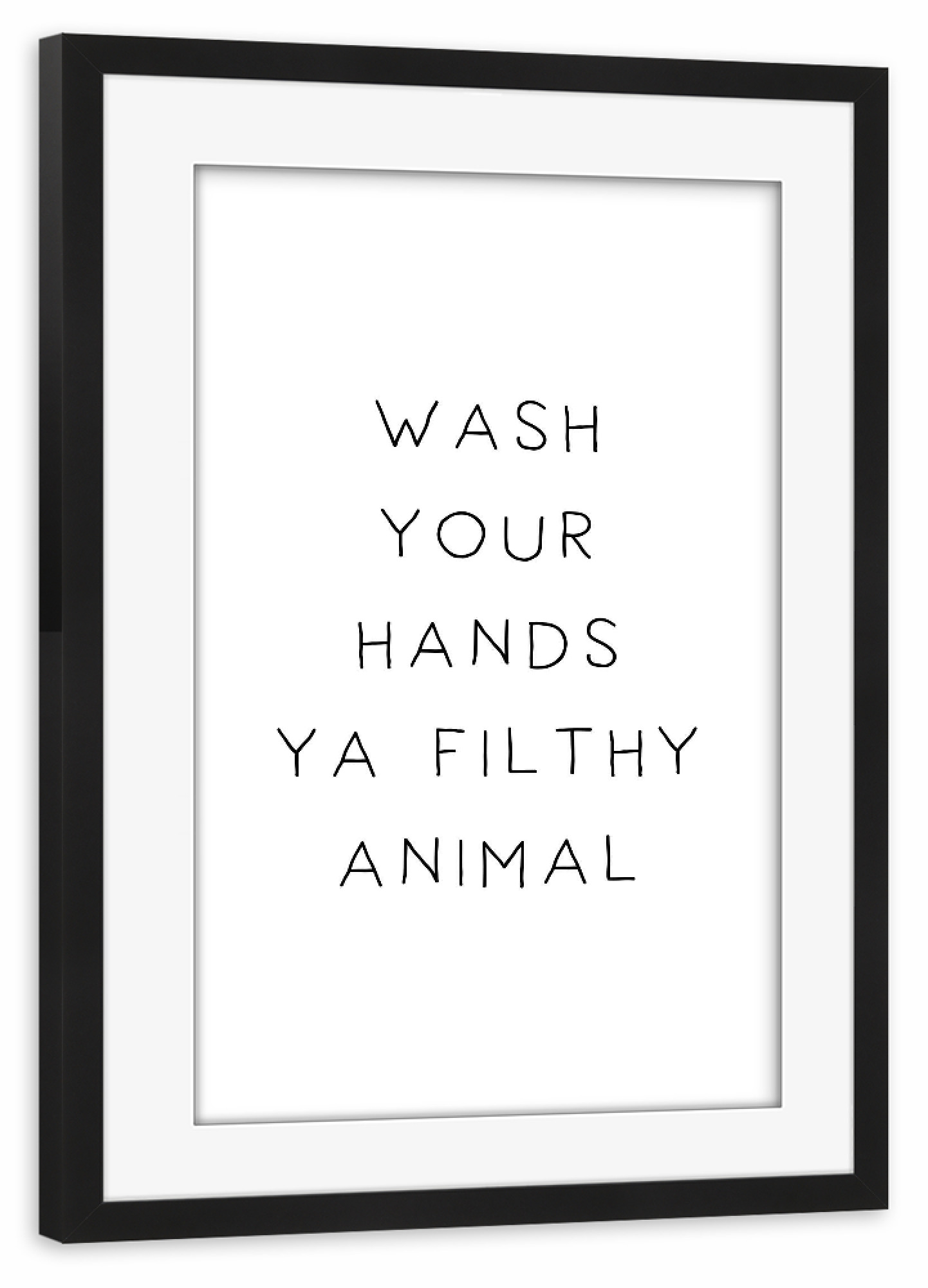 Poster mit Rahmen schwarz "Filthy Animals" artboxONE - Typografie