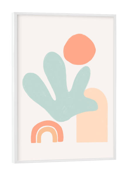 Poster mit weißem Rahmen "Boho Mint" artboxONE - Abstrakt,Geometrie - Abstract,Abstrakt,Formen,Forms,Geometrie,Geometry,Colorful,Bunt