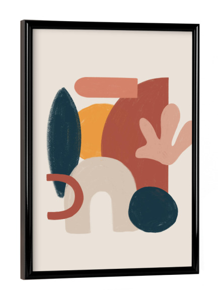 Poster mit schwarzem Rahmen "Boho Collage" artboxONE - Abstrakt,Geometrie - Abstract,Abstrakt,Geometrie,Geometry,Formen,Bunt,Colorful