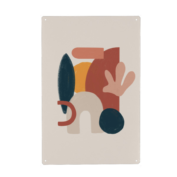 Holzbild "Boho Collage" artboxONE - Abstrakt,Geometrie - Abstract,Abstrakt,Geometrie,Geometry,Formen,Bunt,Colorful