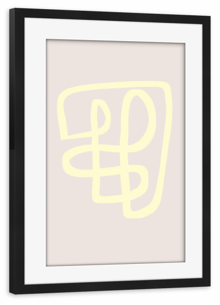 Poster mit Rahmen schwarz "Abstract Yellow" artboxONE - Abstrakt