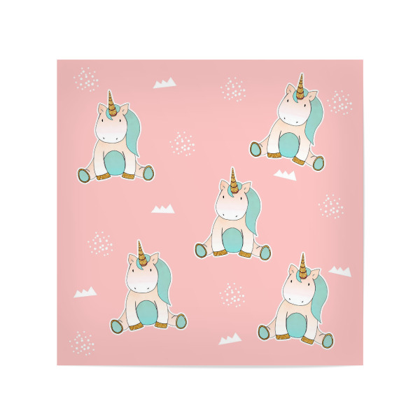 Poster 20x20 cm "Einhorn Muster" artboxONE - Für Kinder,Tiere