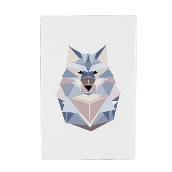 Holzbild "Geometrie Wolf" artboxONE - Natur,Tiere,Abstrakt,Geometrie