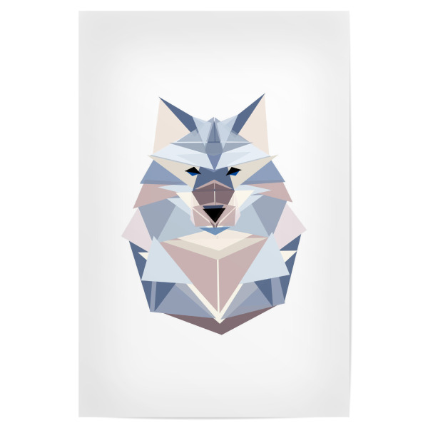 Poster "Geometrie Wolf" artboxONE - Natur,Tiere,Abstrakt,Geometrie