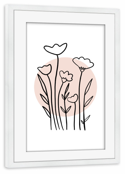 Poster mit Rahmen weiß "Wildflower lines" artboxONE - Natur,Floral,Abstrakt,Geometrie