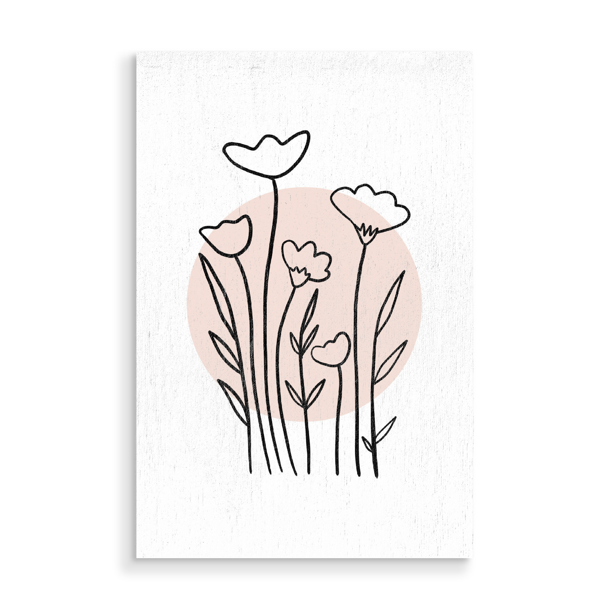 Holzbild "Wildflower lines" artboxONE - Natur,Floral,Abstrakt,Geometrie