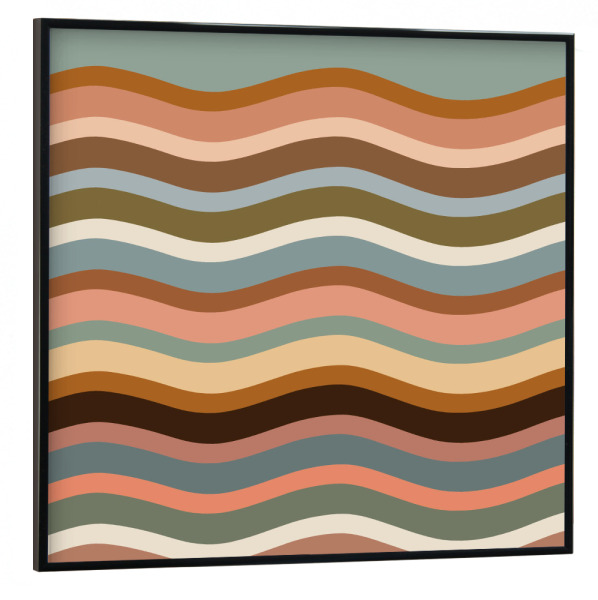 Poster mit schwarzem Rahmen 30x30 cm "Vintage waves" artboxONE - Abstrakt,Geometrie