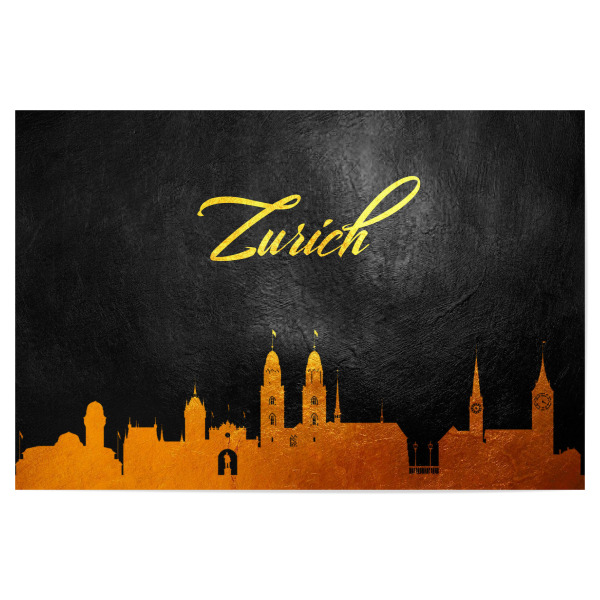 Poster 30x20 cm "Zurich Switzerland Gold Skyline" artboxONE - Reise,Städte / Zürich