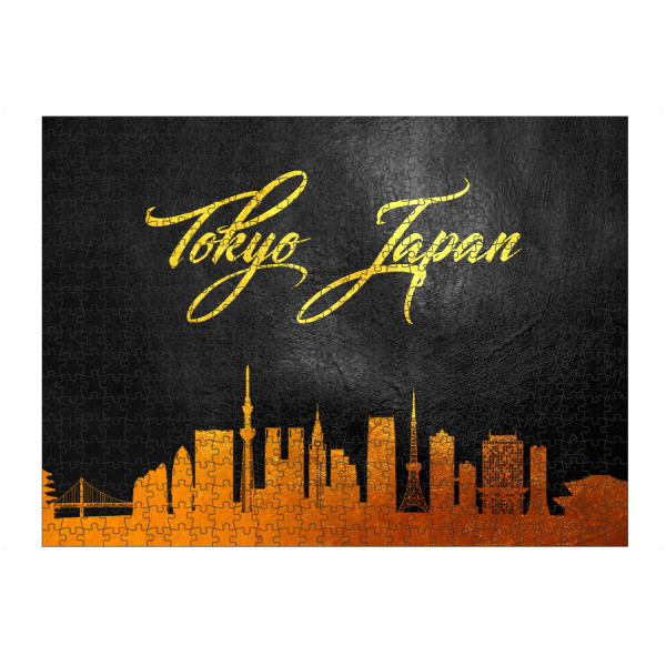 Puzzle Ravensburger "Tokyo Japan Gold Skyline" artboxONE - Reise,Städte / Tokio - Japan,Tokyo skyline,Japanese,City,Stadt,Reise,Travel - Bild japan
