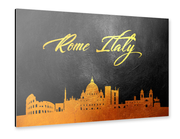 Alu-Dibond "Rome Italy Gold Skyline" 30x20 cm artboxONE
