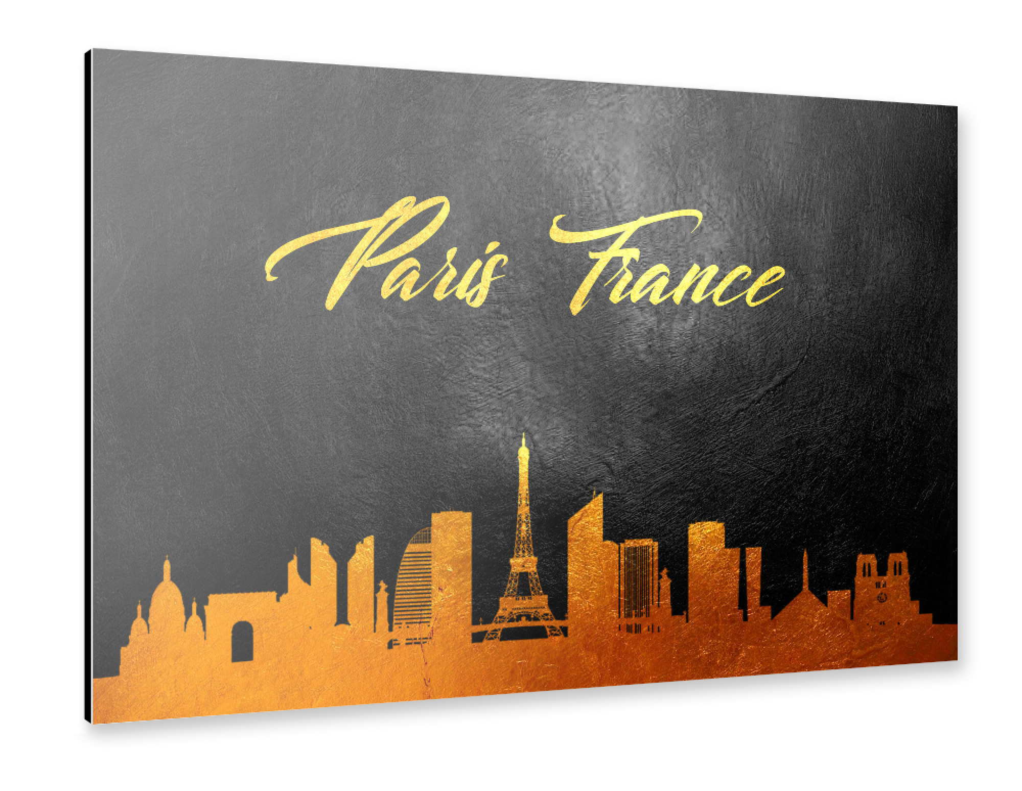 Alu-Dibond "Paris France Gold Skyline" 30x20 cm artboxONE