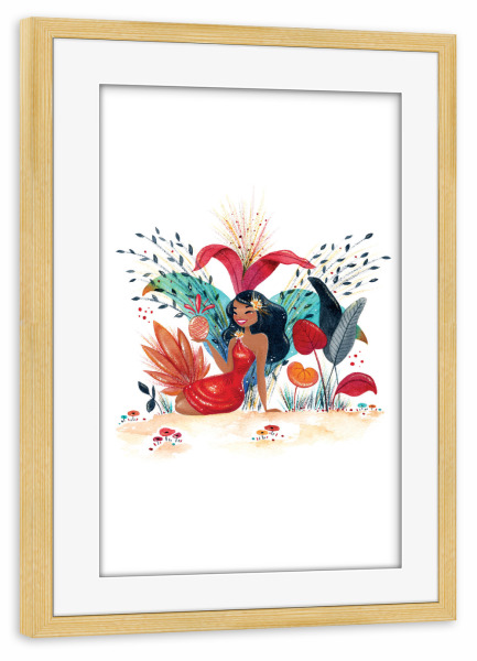 Poster mit Rahmen kiefer "Fantom Fifi Art-Tropic Pineapple" artboxONE - Natur,Floral,Comic,Menschen