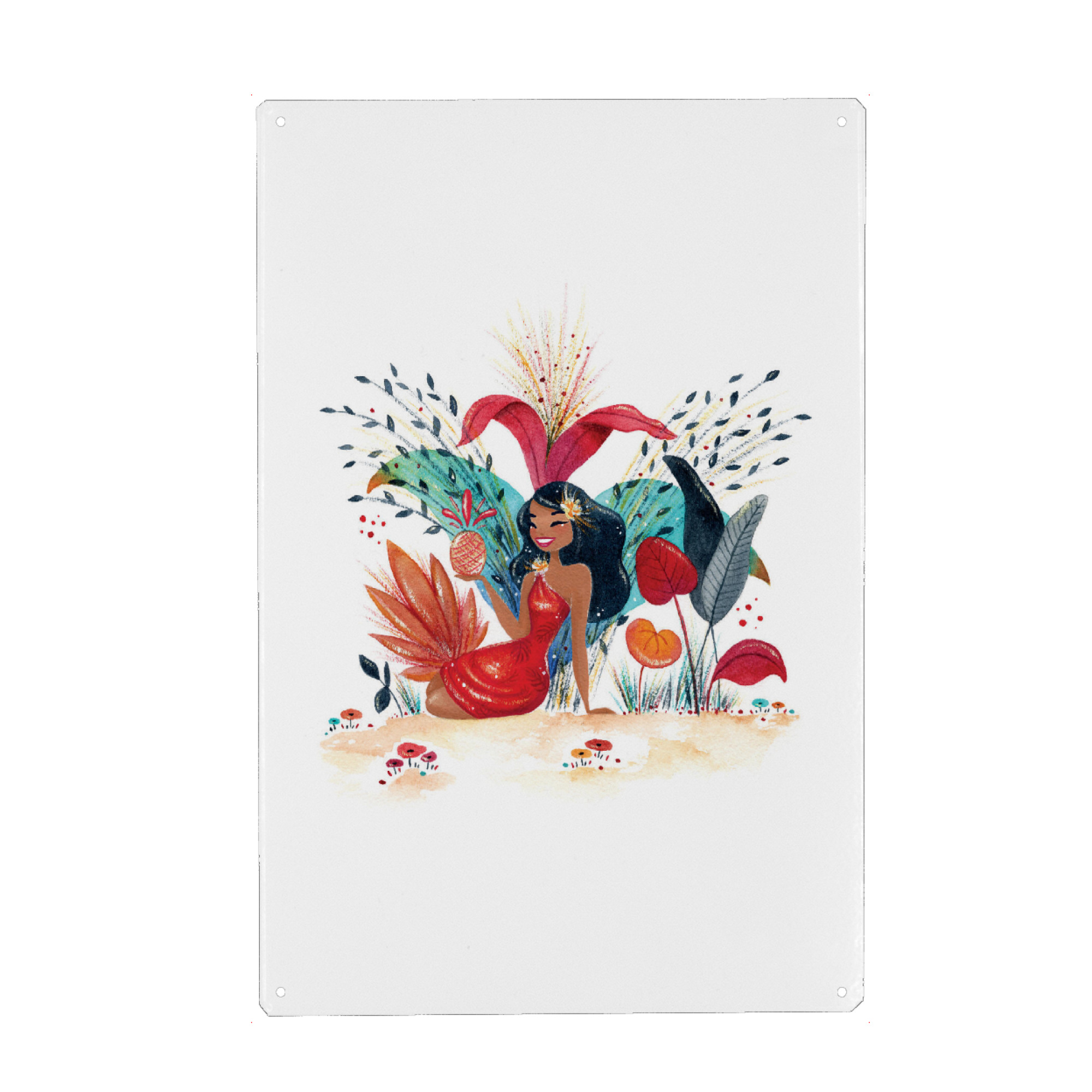 Holzbild "Fantom Fifi Art-Tropic Pineapple" artboxONE - Natur,Floral,Comic,Menschen